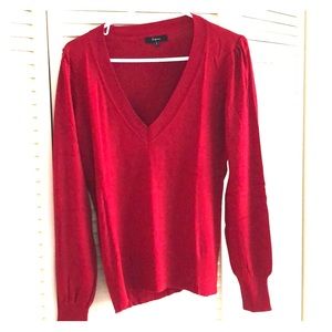 Red v-neck sweater